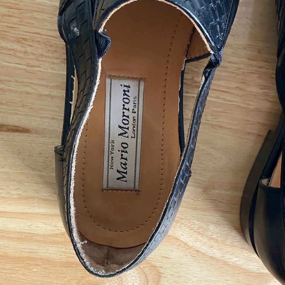 Mario Morroni Black Woven Men's Loafers - Picture 8 of 14